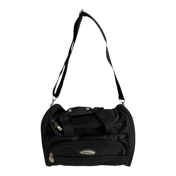Bob Mackie Black Double Handle Carryon Tote Shoulder Bag Extendable Travel - Picture 1 of 9